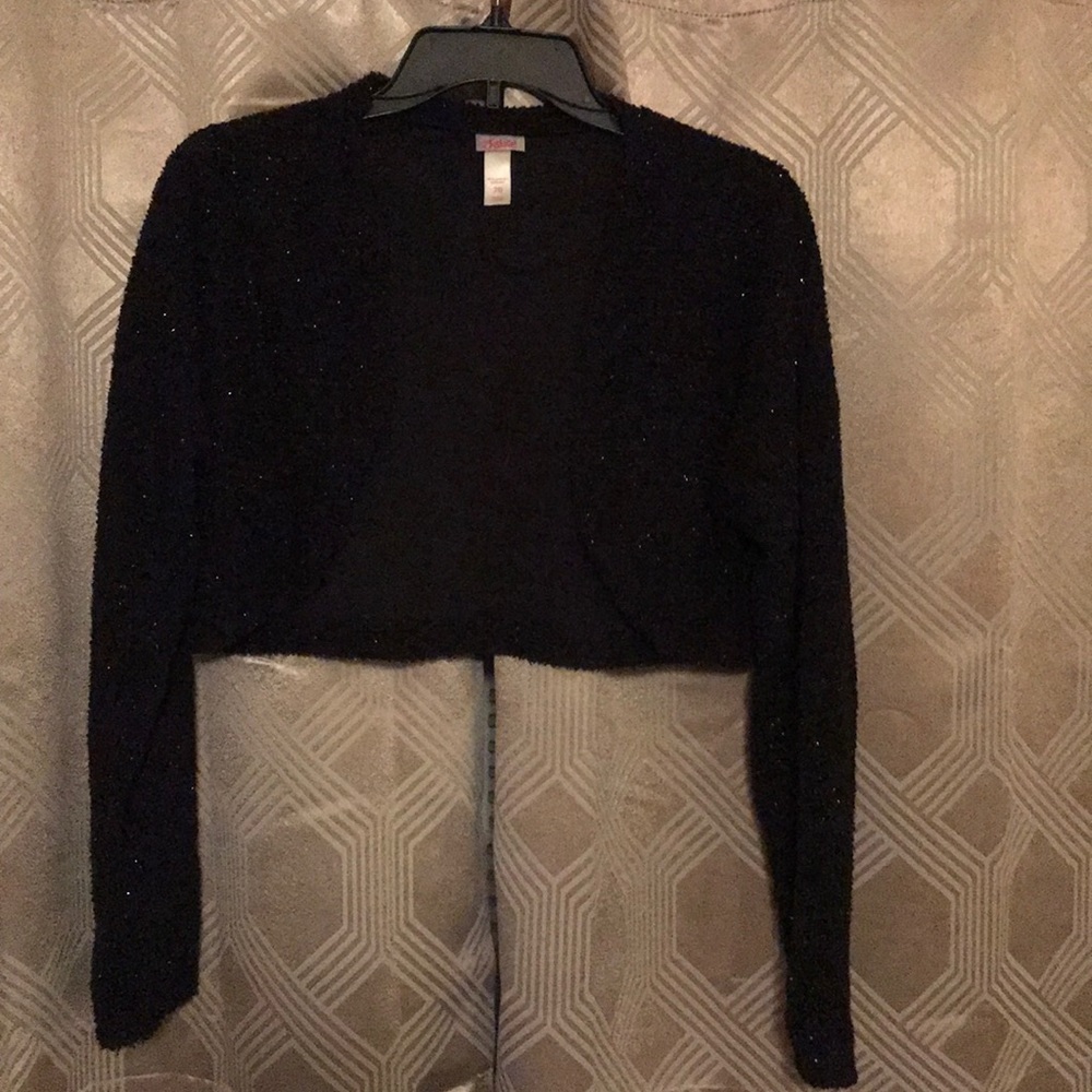 Justice Girls black sparkle shrug
